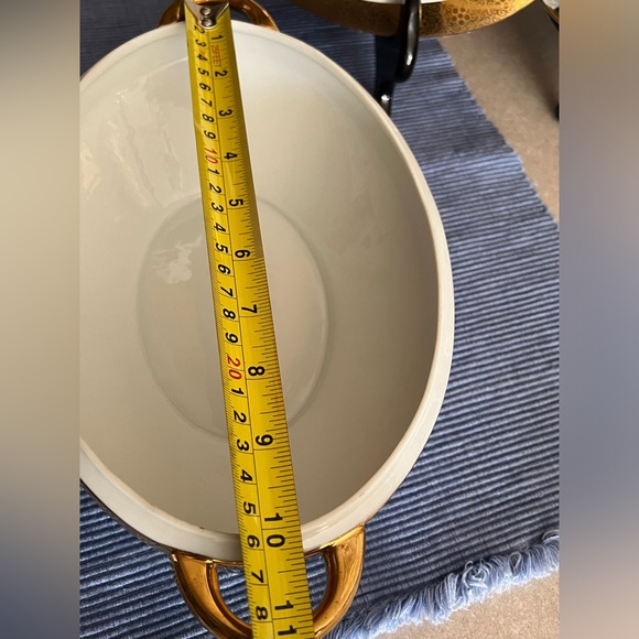 Vntg. 18k gold Royal LB Bavaria Oval casserole.used. Good for decoration . - Picture 15 of 16